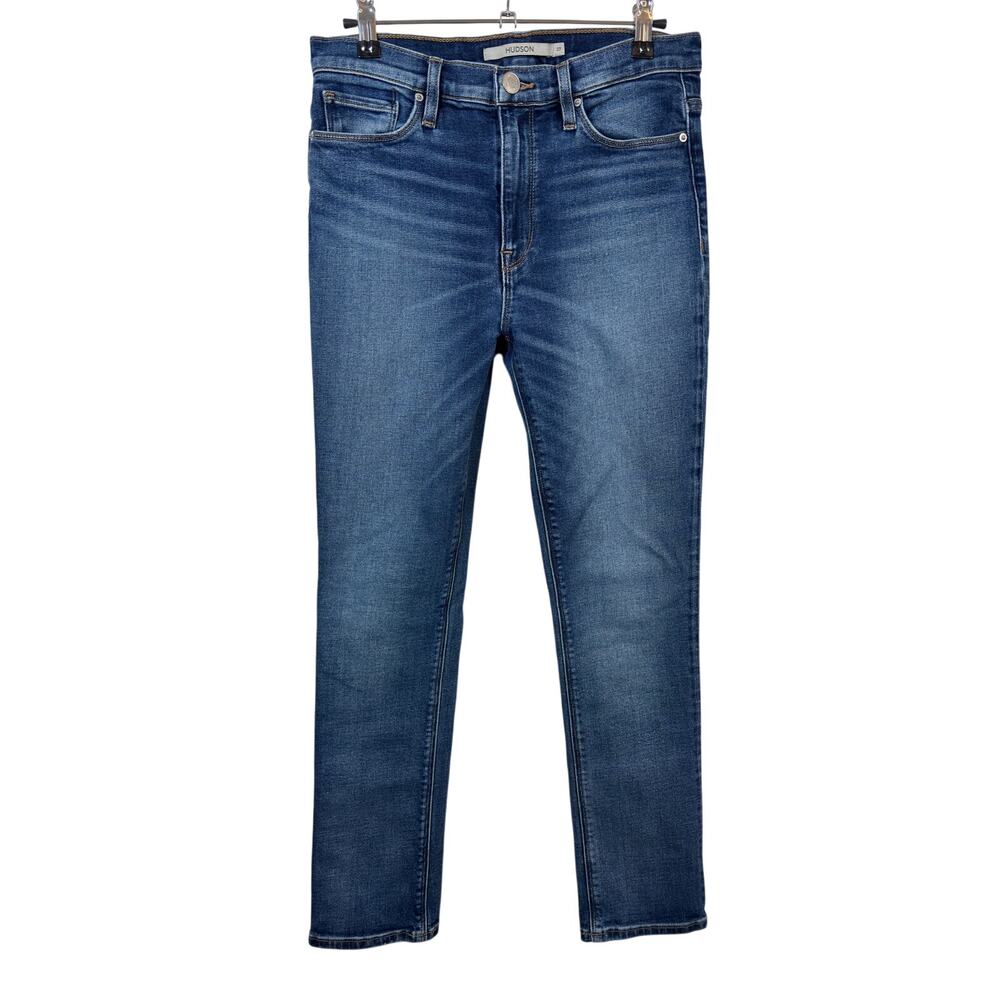Hudson Barbara Super Skinny Jeans Womens 27 Blue High Rise Faded Dark Wash